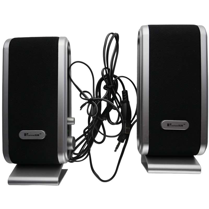 Unique USB Multimedia Speakers Black & Silver  Compact, USB Powered Sound