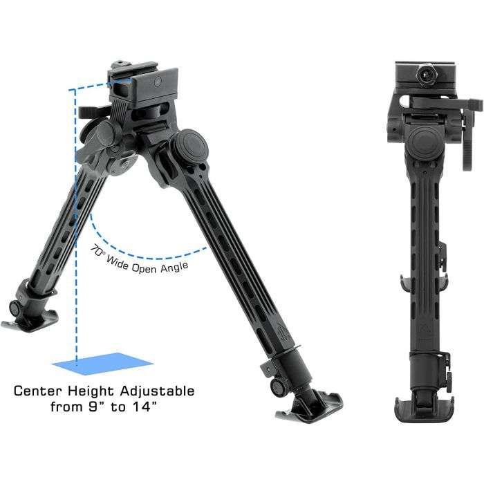 UTG Big Bore Full Stability Bipod - 9-14"