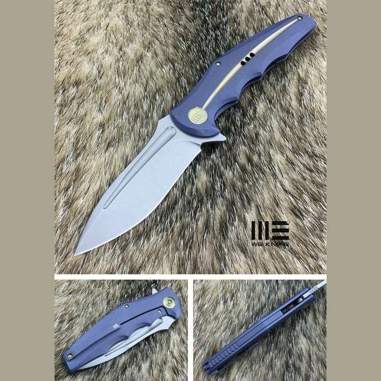 WE KNIFE 608Q BLUE HANDLE DROPPOINT KNIFE