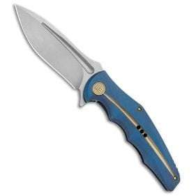 WE KNIFE 608Q BLUE HANDLE DROPPOINT KNIFE