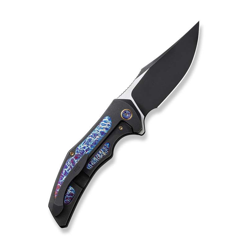 WE Knife Co., Ltd Magnetron Frame Lock 18058-4 Black Titanium and Blue Flamed Titanium CPM 20C...