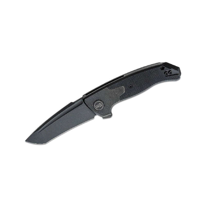WE Knife Press Check Titanium Black Handle  WE20078A-1