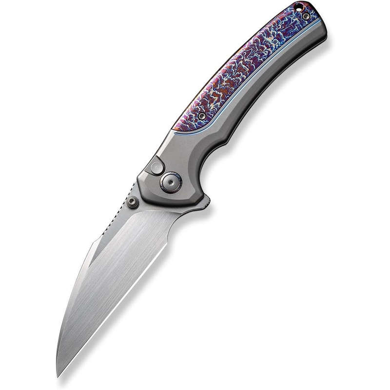 WE22024D-4 Gray Titanium Handle with Flamed Titanium Integral Spacer Knife