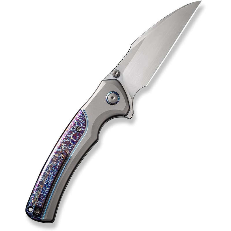 WE22024D-4 Gray Titanium Handle with Flamed Titanium Integral Spacer Knife