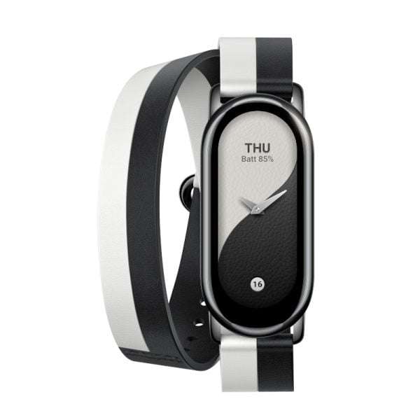 Xiaomi Smart Band 8 Double Wrap Strap  Black and White Stylish Replacement
