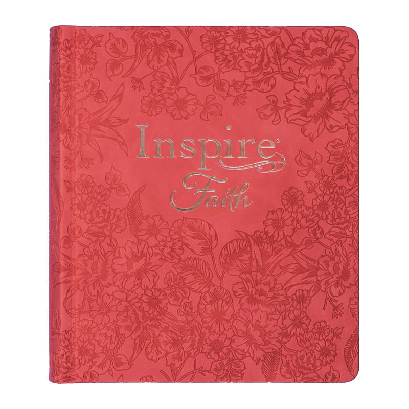 NLT Coral Blooms Faux Leather Inspire Faith Filament Bible