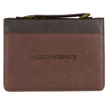 Lord Is My Strength Brown Bible Bag -Faux Leather - Large - Large