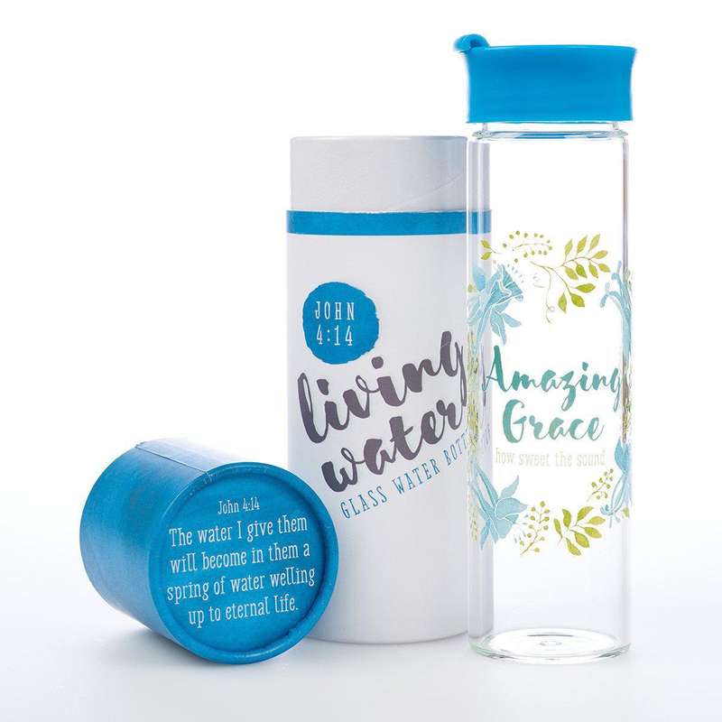 Glass Water Bottle - Amazing Grace