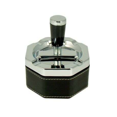 Ashtray Octagonal Spinning PVC Base - Black