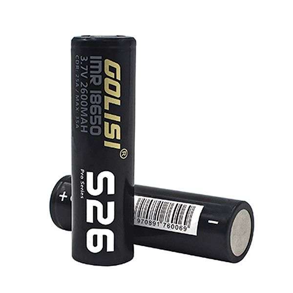 Golisi S26 18650 2600mAh 25A Rechargeable Battery - 2 Pack