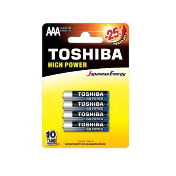 Toshiba Size AAA High Power Alkaline Batteries - 4 Pack