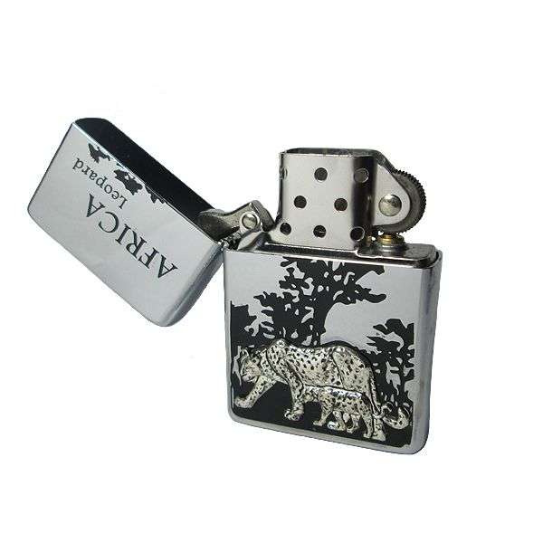 Zorro Fuel Lighter - Chrome Africa Leopard
