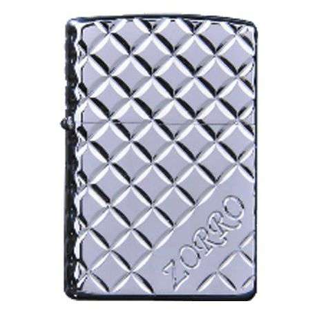Zorro Lighter Silver Square Engraving