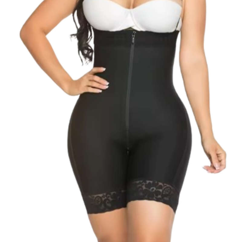 High Waist Shapewear with strips - Black,