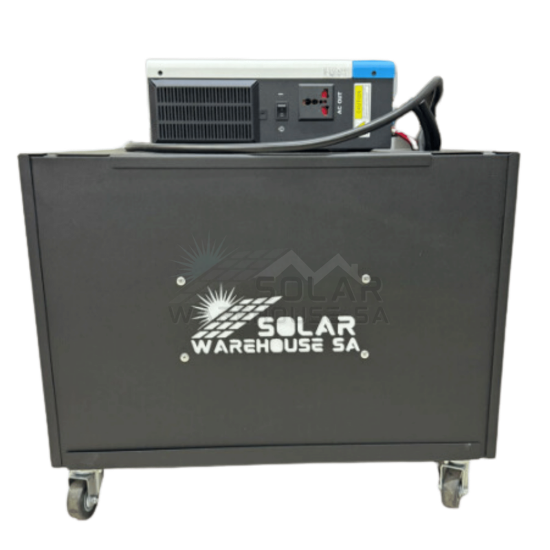 1KVA 1000W Solar Ready Hybrid Inverter Steel Trolley + 100AH Deep Cycle AGM Battery Portable Plug...