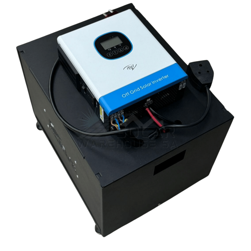 1KVA 1000W Solar Ready Hybrid Inverter Steel Trolley + 100AH Deep Cycle AGM Battery Portable Plug...