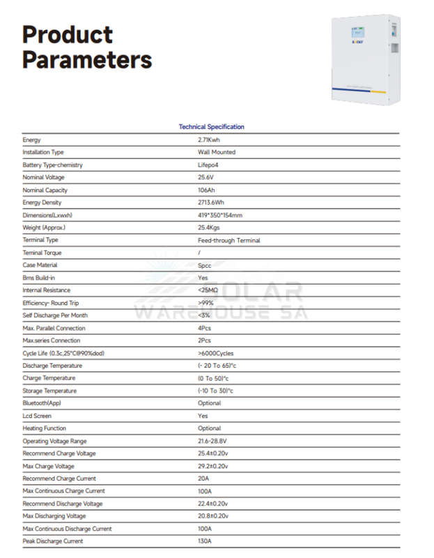 3500VA / 3500W Solar Ready Hybrid Inverter Trolley + 2.71 kWh A-Grade Lithium Battery