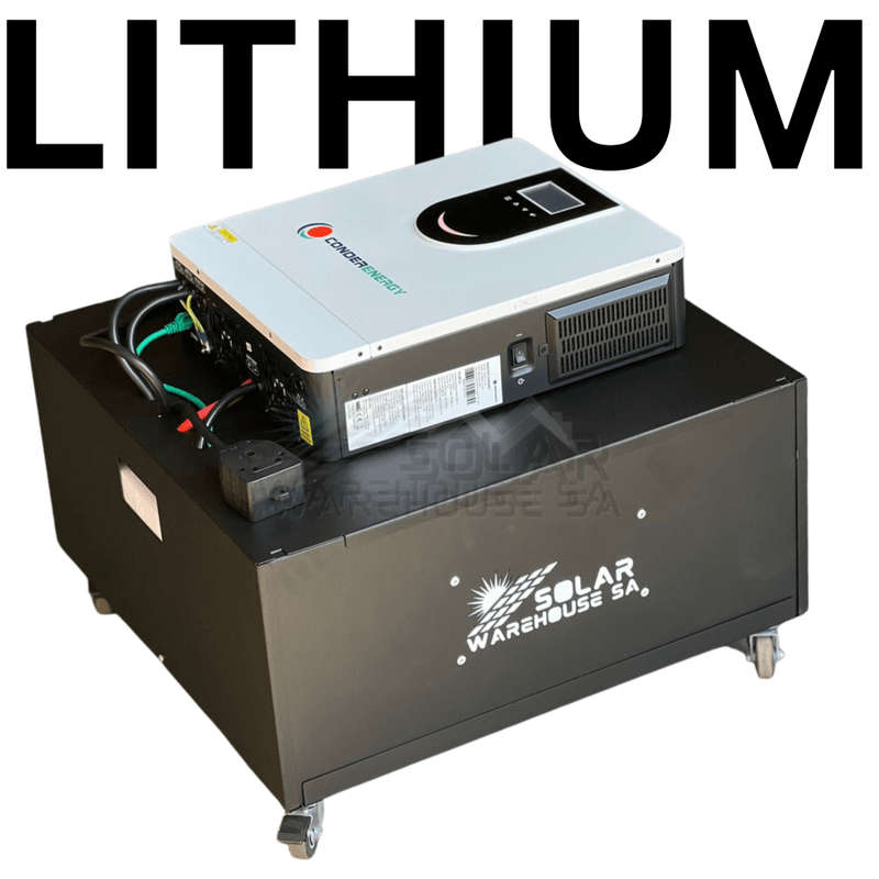 3500VA / 3500W Solar Ready Hybrid Inverter Trolley + 2.71 kWh A-Grade Lithium Battery