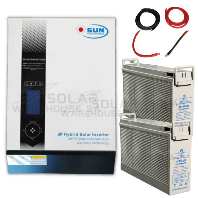 5KVA Pure Sine Wave Load Shedding Combo 5000 Watt 2 x 200 AH Deep Cycle Gel Batteries