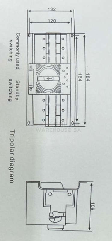 Automatic & Manual Changeover Switch 2-Pole 63A PV-ZQ1M-63