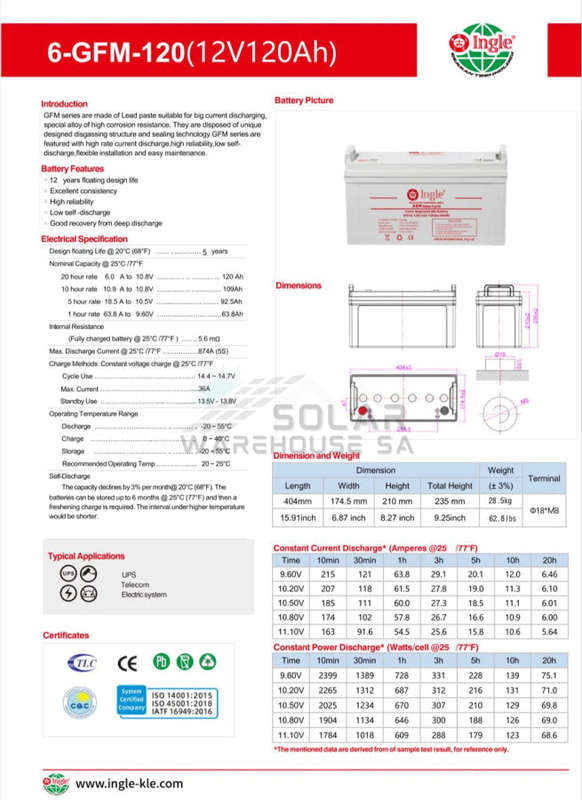 Ecco 3500VA / 3500W Solar Ready MPPT Hybrid Inverter Trolley 2x 120AH Deep Cycle Gel Battery