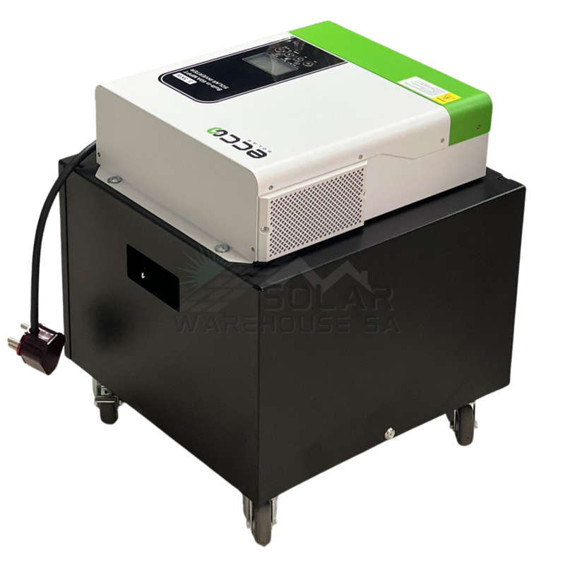 Ecco 3500VA / 3500W Solar Ready MPPT Hybrid Inverter Trolley 2x 120AH Deep Cycle Gel Battery