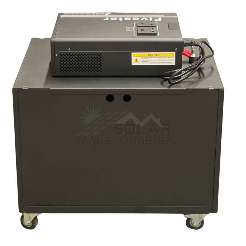 Fivestar 2000w 24v Hybrid Ups Solar Ready Inverter Trolley 2x 120Ah Deep Cycle Gel Battery