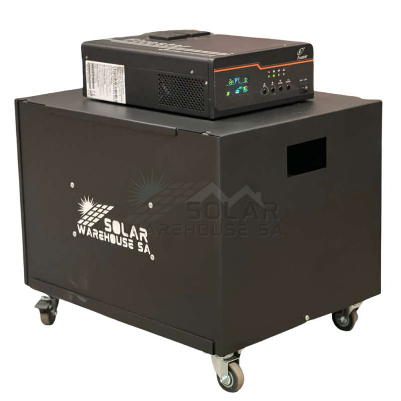 Fivestar 2000w 24v Hybrid Ups Solar Ready Inverter Trolley 2x 120Ah Deep Cycle Gel Battery