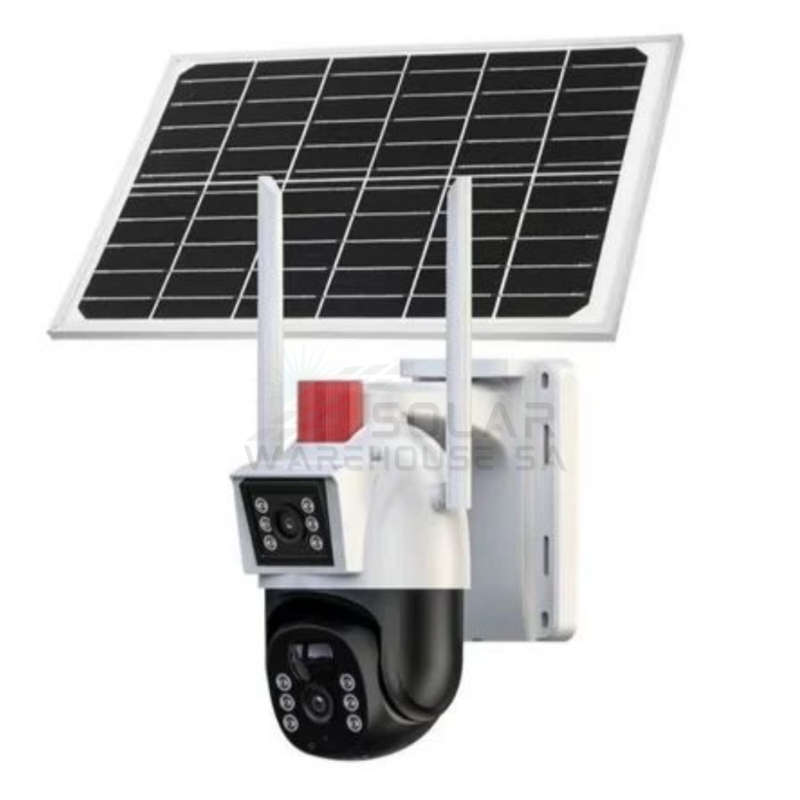 Fivestar- FS- SCM002 IP65 Al Solar CCTV Dual Camera With 4G Connectivity Full HD (White)