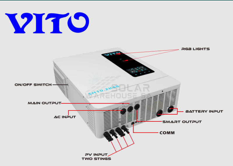 Hybrid Inverter 10.2KVA 10200 Watt MPPT Vito SH10.2K48