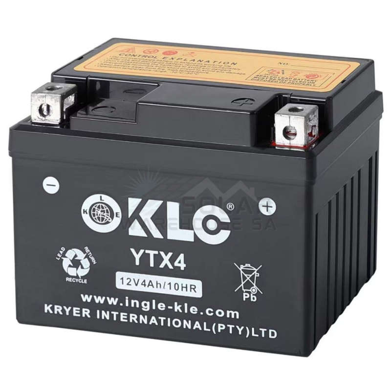 KLE YTX4 12V 4Ah/10HR Motorcycle Battery