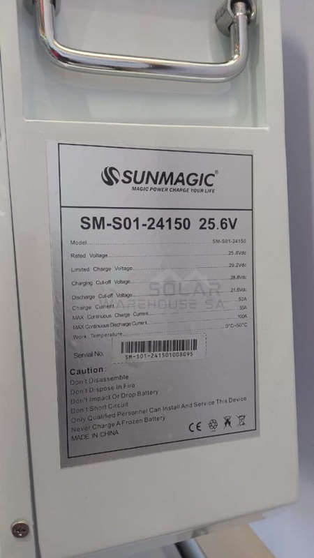 Sunmagic 25.6V 150AH 3.84Kwh Lithium Battery LiFePO4