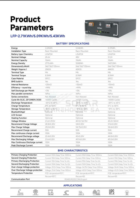 SVOLT 48V 106AH 5.09Kwh A-Grade Lithium Battery  Rack Mount