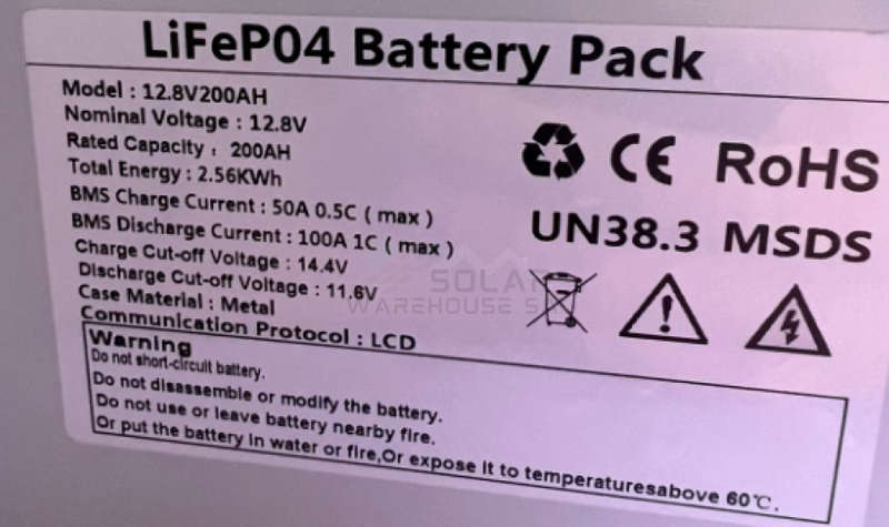 Tobo 12v 200AH 2.56kWh Lithium Battery LifeP04 Battery(Wall Mount)