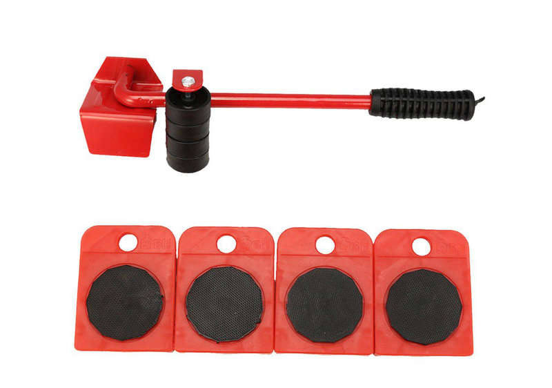 Furniture Lifter & Slides Mover Rollers Set - Red