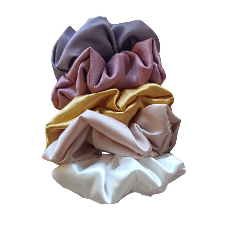Satin Scrunchies - Gentle on Hair and Stylish - 5 Pack