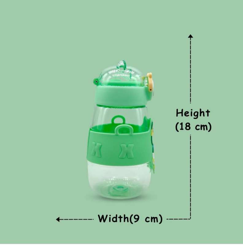 Cute Bear Water Bottle | Customizable Bottle with Stickers | Leak Proof Straw Bottle For School/T...
