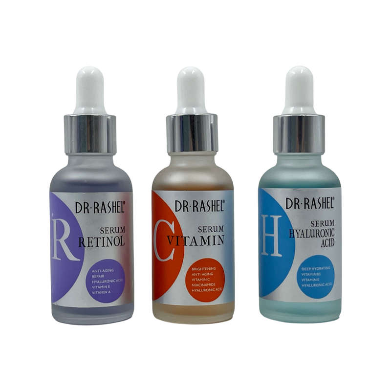Vitamin C, Hyaluronic Acid & Retinol - Face Serums Set