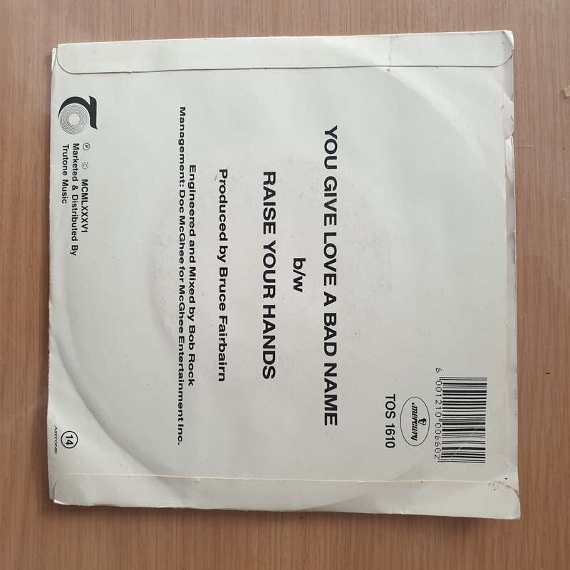 Bon Jovi   You Give Love A Bad Name () - Vinyl 7" Record - Very-Good+ Quality (VG+) (verygoodp...