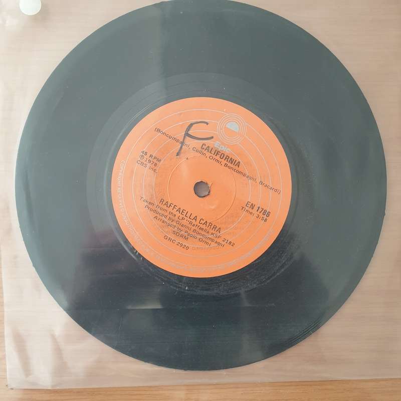 Raffaella Carra  Black Cat - Vinyl 7" Record - Very-Good+ Quality (VG+) (verygoodplus)