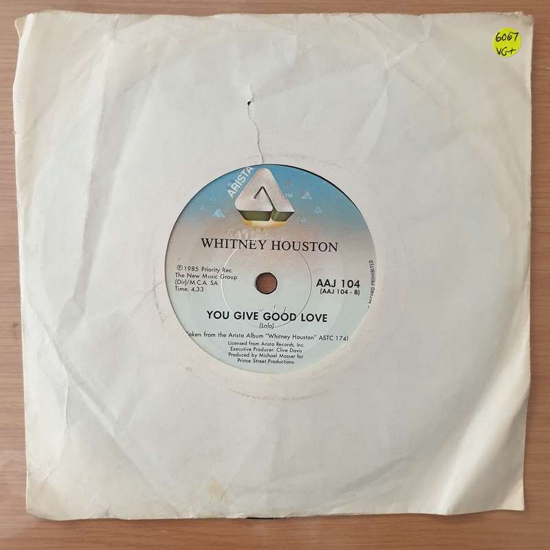 Whitney Houston  Saving All My Love For You - Vinyl 7" Record - Very-Good+ Quality (VG+) (very...
