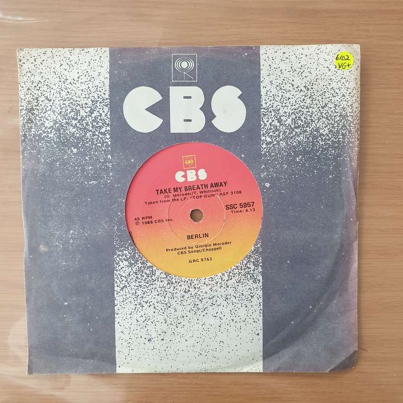 Berlin  Take My Breath Away - Vinyl 7" Record - Very-Good+ Quality (VG+) (verygoodplus)