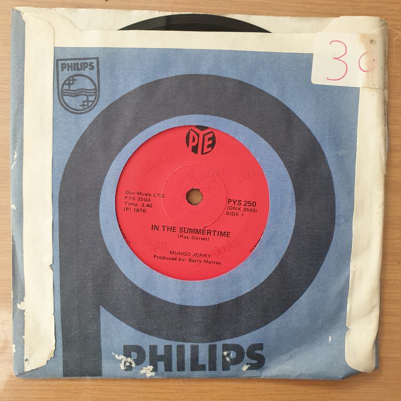 Mungo Jerry - In the Summertime - Vinyl 7" Record - Very-Good+ Quality (VG+) (Aryeh)