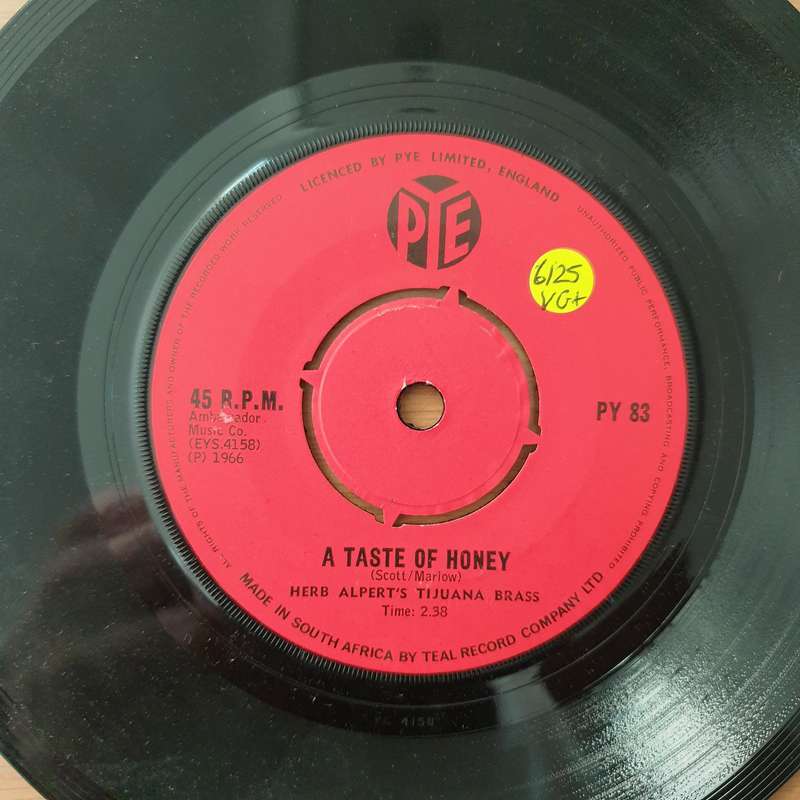 Herb Alpert's Tijuana Brass  A Taste Of Honey / Spanish Flea - Vinyl 7" Record - Very-Good+ Qu...