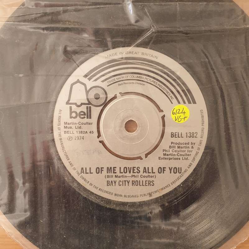 Bay City Rollers  All Of Me Loves All Of You - Vinyl 7" Record - Very-Good+ Quality (VG+) (Aryeh)