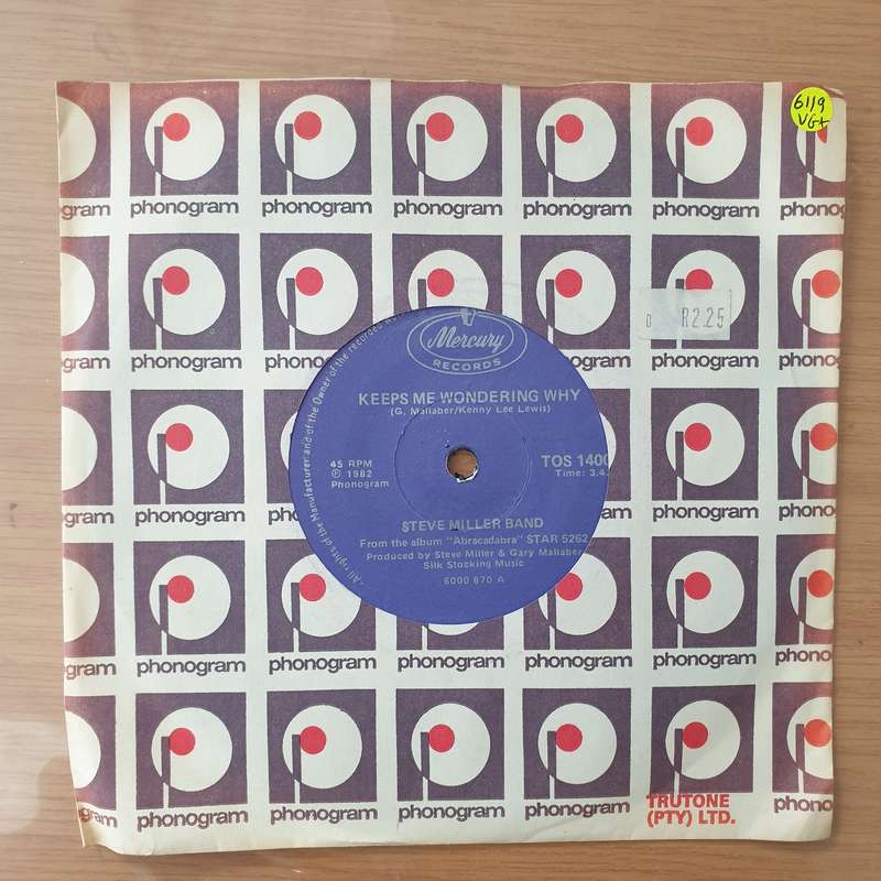 The Steve Miller Band  Keeps Me Wondering Why - Vinyl 7" Record - Very-Good+ Quality (VG+) (Ar...