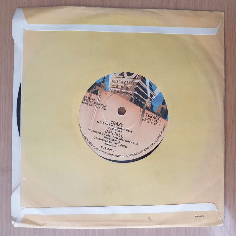 Dan Hill  Sometimes When We Touch - Vinyl 7" Record - Very-Good+ Quality (VG+) (Aryeh)