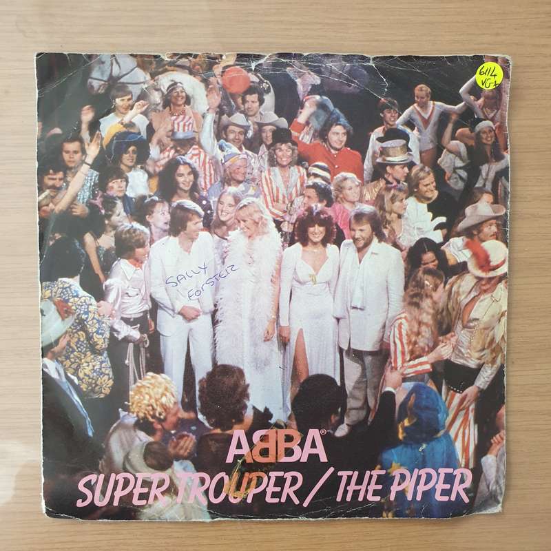 ABBA  Super Trouper / The Piper - Vinyl 7" Record - Very-Good+ Quality (VG+) (Aryeh)