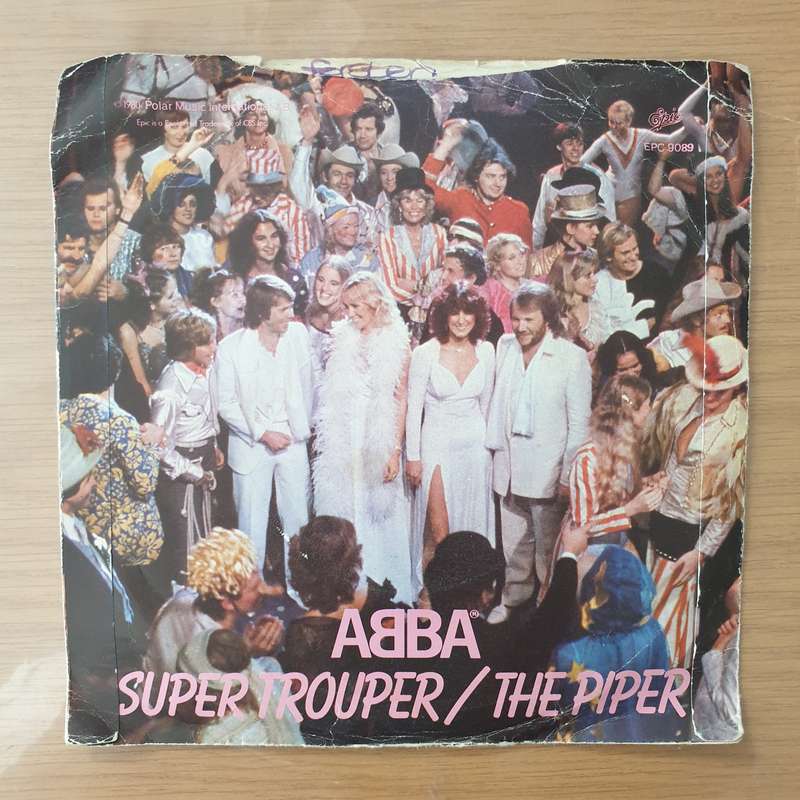 ABBA  Super Trouper / The Piper - Vinyl 7" Record - Very-Good+ Quality (VG+) (Aryeh)