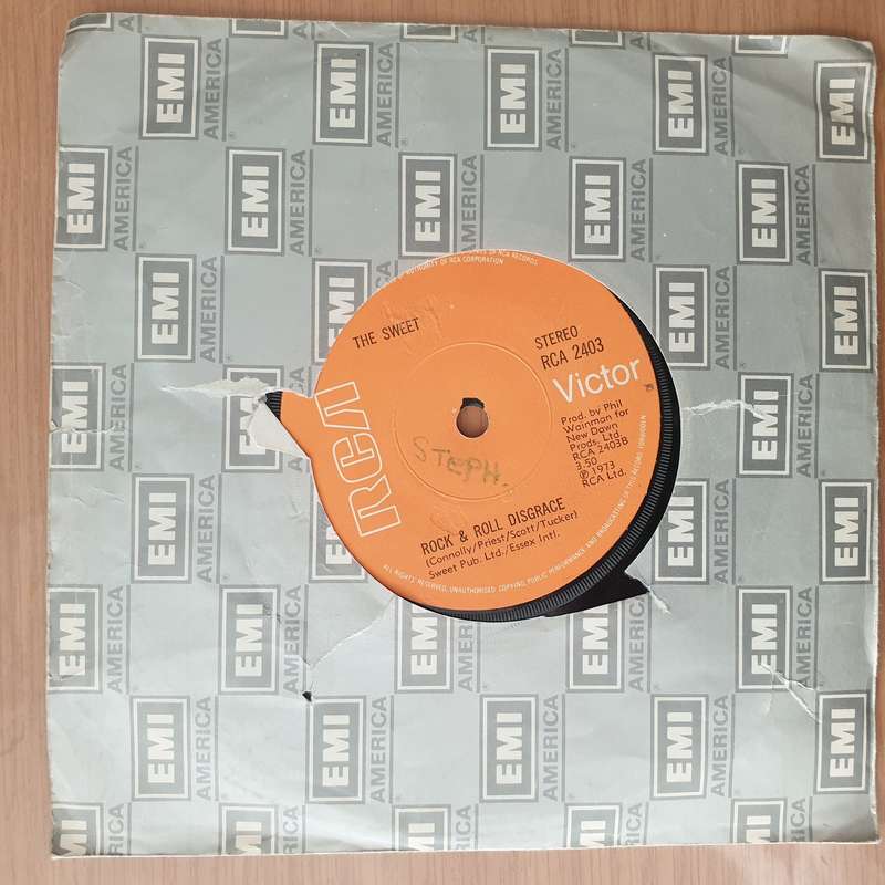 The Sweet  The Ballroom Blitz - Vinyl 7" Record - Very-Good+ Quality (VG+) (Aryeh)